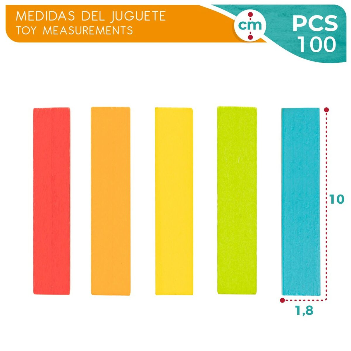 Jogo de Construção Woomax 100 Peças 10 x 0,5 x 1,8 cm (6 Unidades) - EcoNest