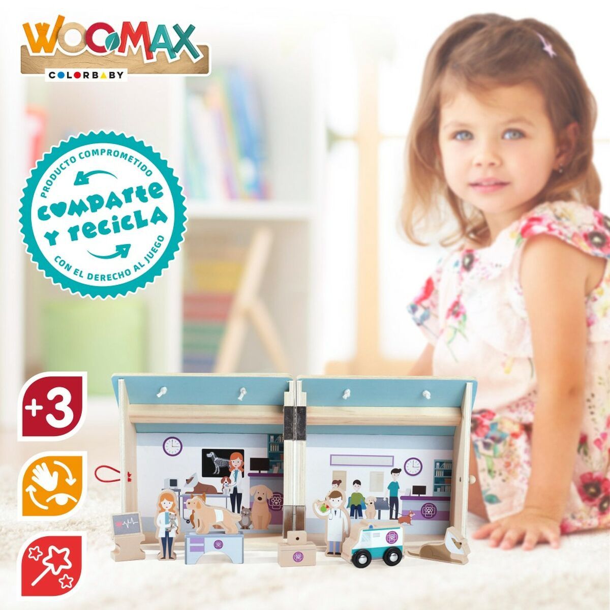 Playset Woomax Veterinário 9 Peças 4 Unidades 19 x 18 x 19 cm - EcoNest