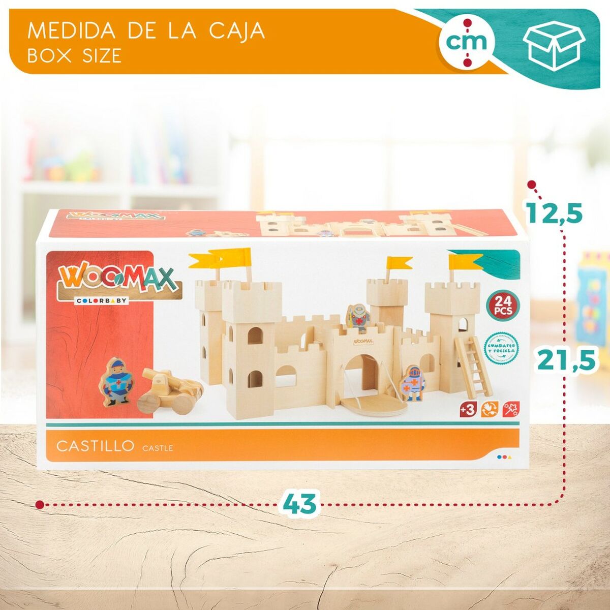 Castelo Woomax Brinquedo 9 Peças 2 Unidades - EcoNest