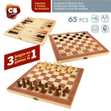 Tabuleiro de Xadrez e Damas Colorbaby Backgammon Madeira (6 Unidades) - EcoNest