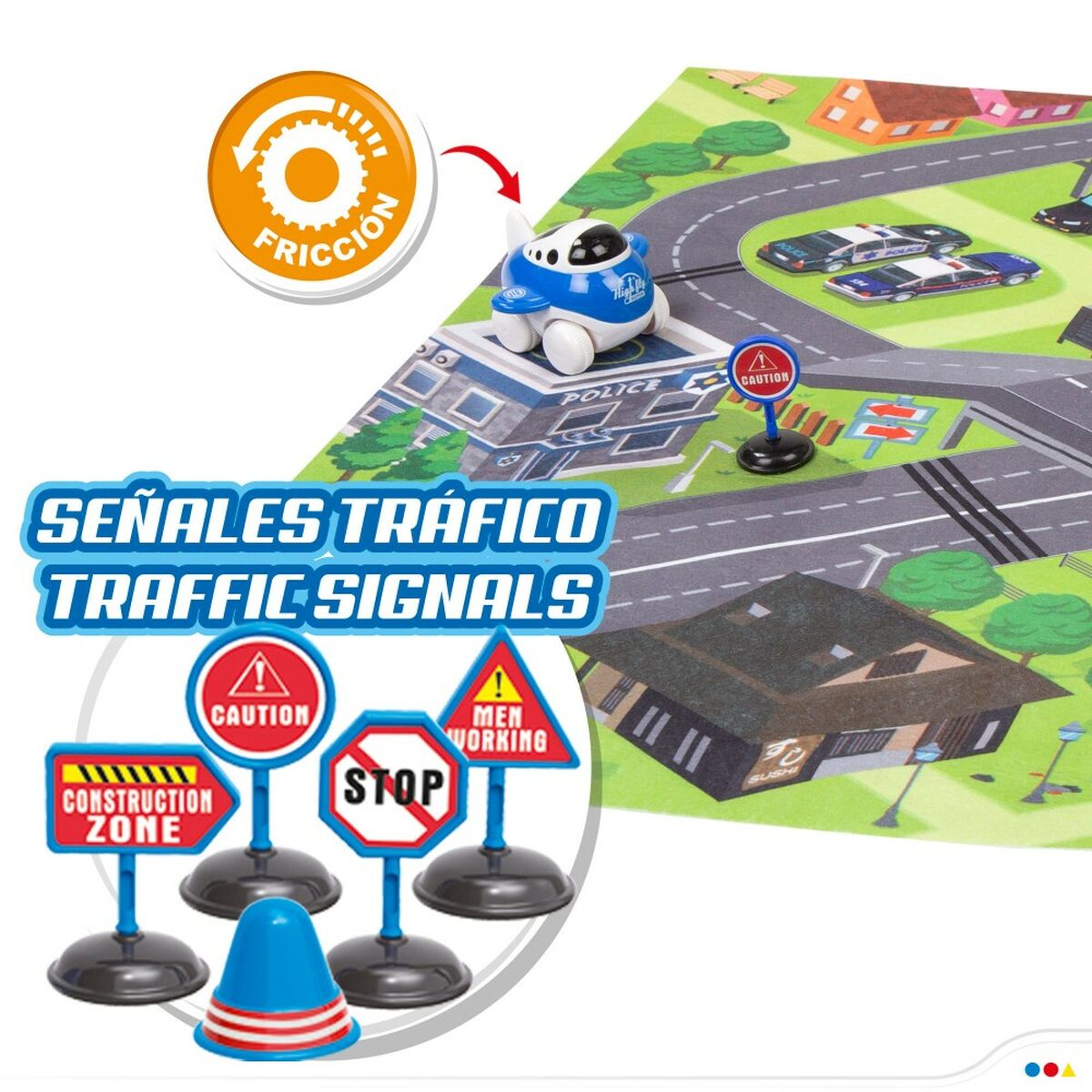 Tapete de jogos Speed & Go Acessórios Veículos Estrada Tecido Plástico (6 Unidades) - EcoNest