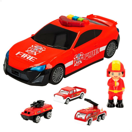 Playset de Veículos Speed & Go Bombeiro Leve Som 1:64 (4 Unidades) - EcoNest