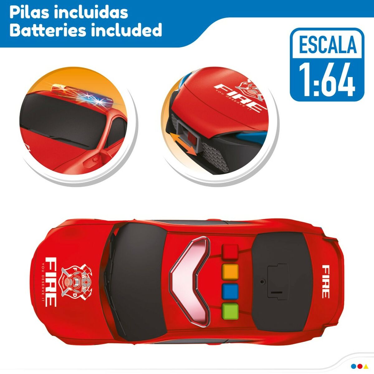 Playset de Veículos Speed & Go Bombeiro Leve Som 1:64 (4 Unidades) - EcoNest