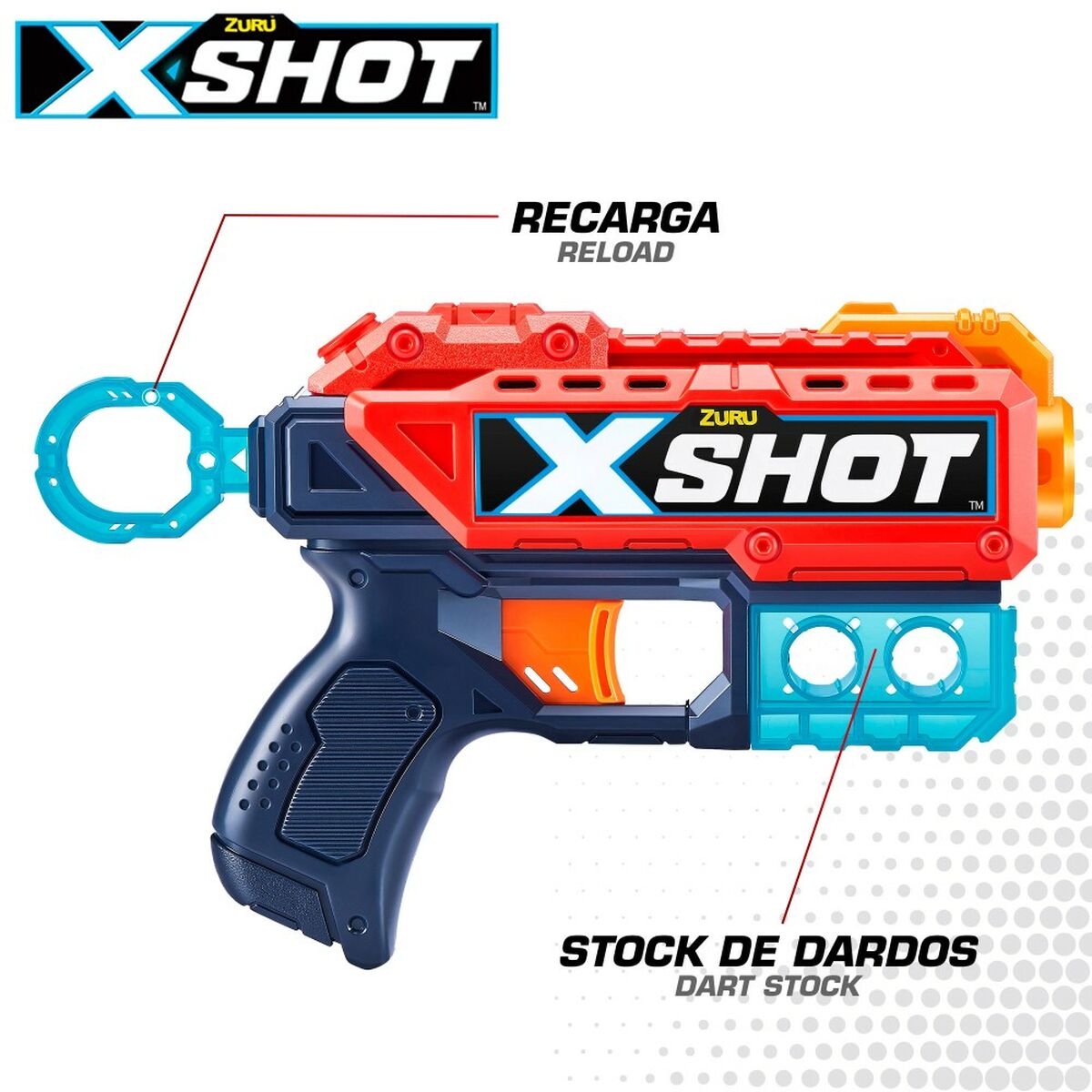 Pistola de Dardos Zuru X-Shot Excel Kickback 12 Unidades 20 x 13 x 4 cm - EcoNest