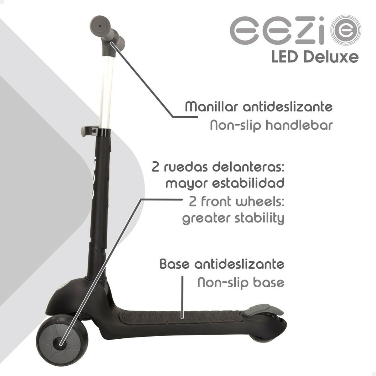 Patinete Scooter Eezi Preto 2 Unidades - EcoNest