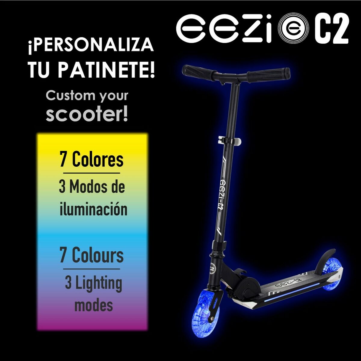 Trotinete Eezi Preto 2 Unidades - EcoNest