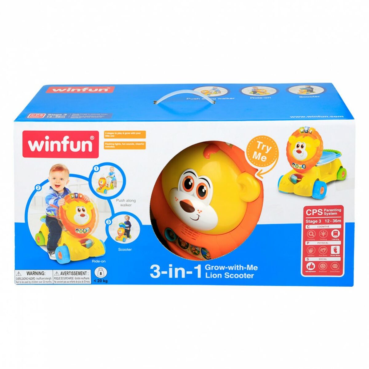 Andarilho Winfun Leão Leve Som 57 x 42 x 26 cm (2 Unidades) - EcoNest