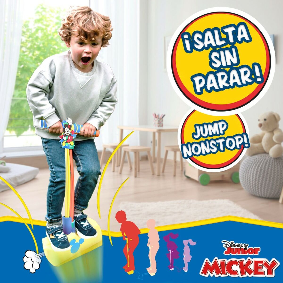 Saltador Pogo Mickey Mouse 3D Amarelo Infantil (4 Unidades) - EcoNest