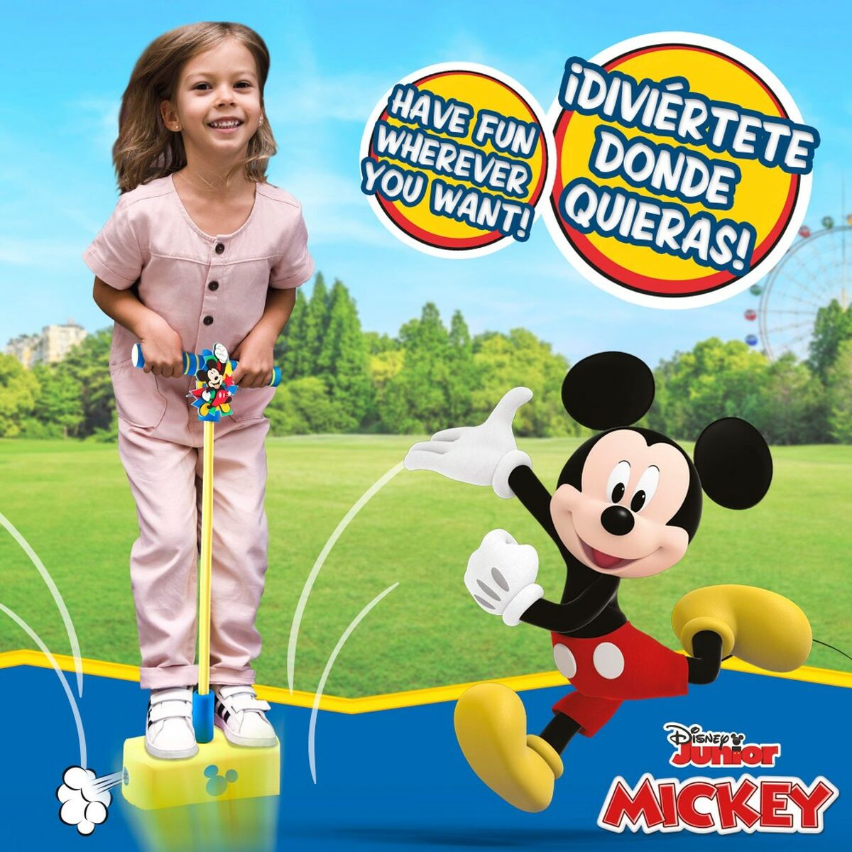 Saltador Pogo Mickey Mouse 3D Amarelo Infantil (4 Unidades) - EcoNest