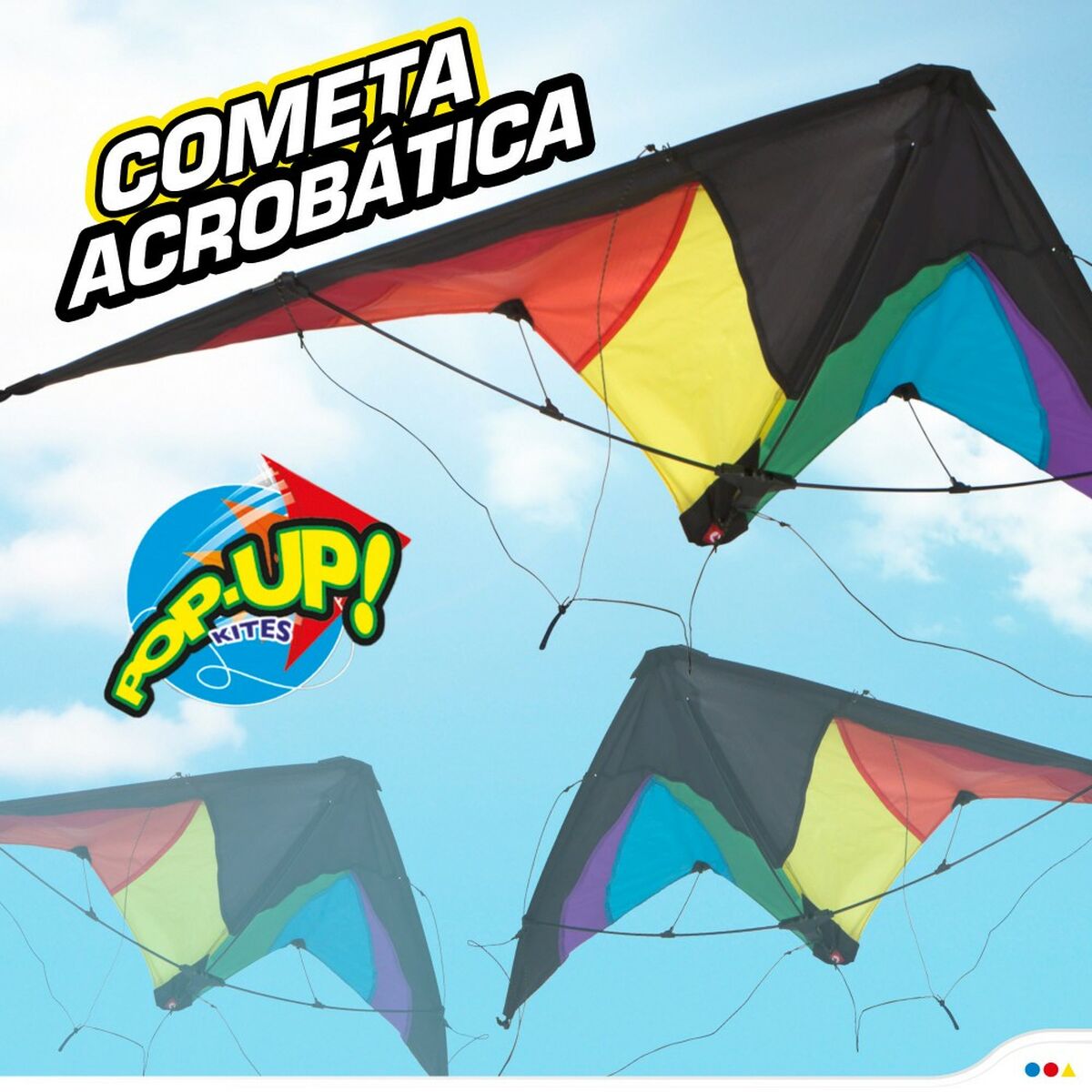 Papagaio Eolo Pop-Up Magic 125 x 72 cm Arco-íris 12 Unidades - EcoNest