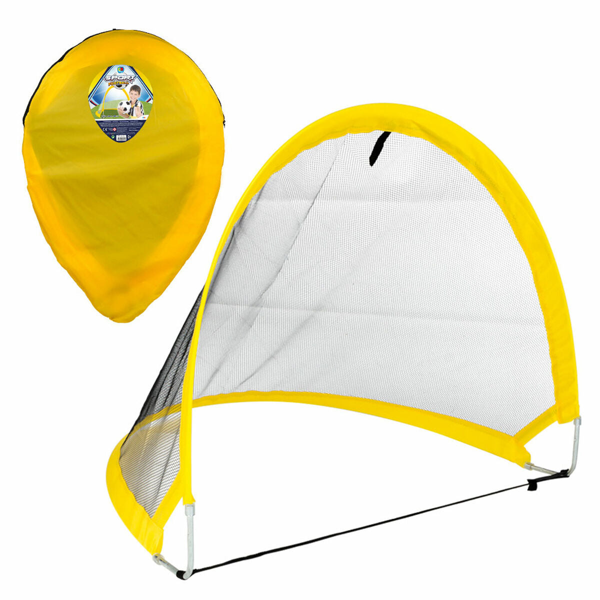 Baliza Dobrável Colorbaby Pop up Futebol Amarelo 120 x 80 x 80 cm (4 Unidades) - EcoNest