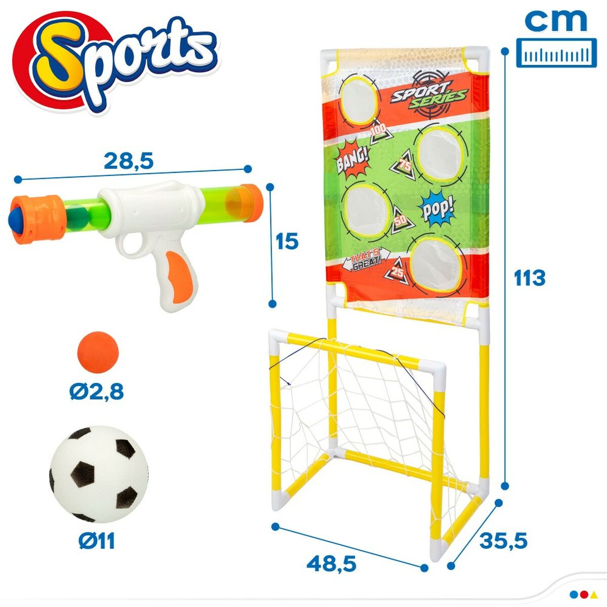 Jogo de pontaria Colorbaby Alvo Baliza de Futebol 48,5 x 113 x 35,5 cm (2 Unidades) - EcoNest