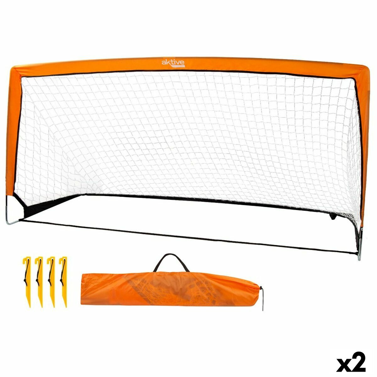 Baliza de Futebol Aktive 200 x 100 x 100 cm (2 Unidades) - EcoNest