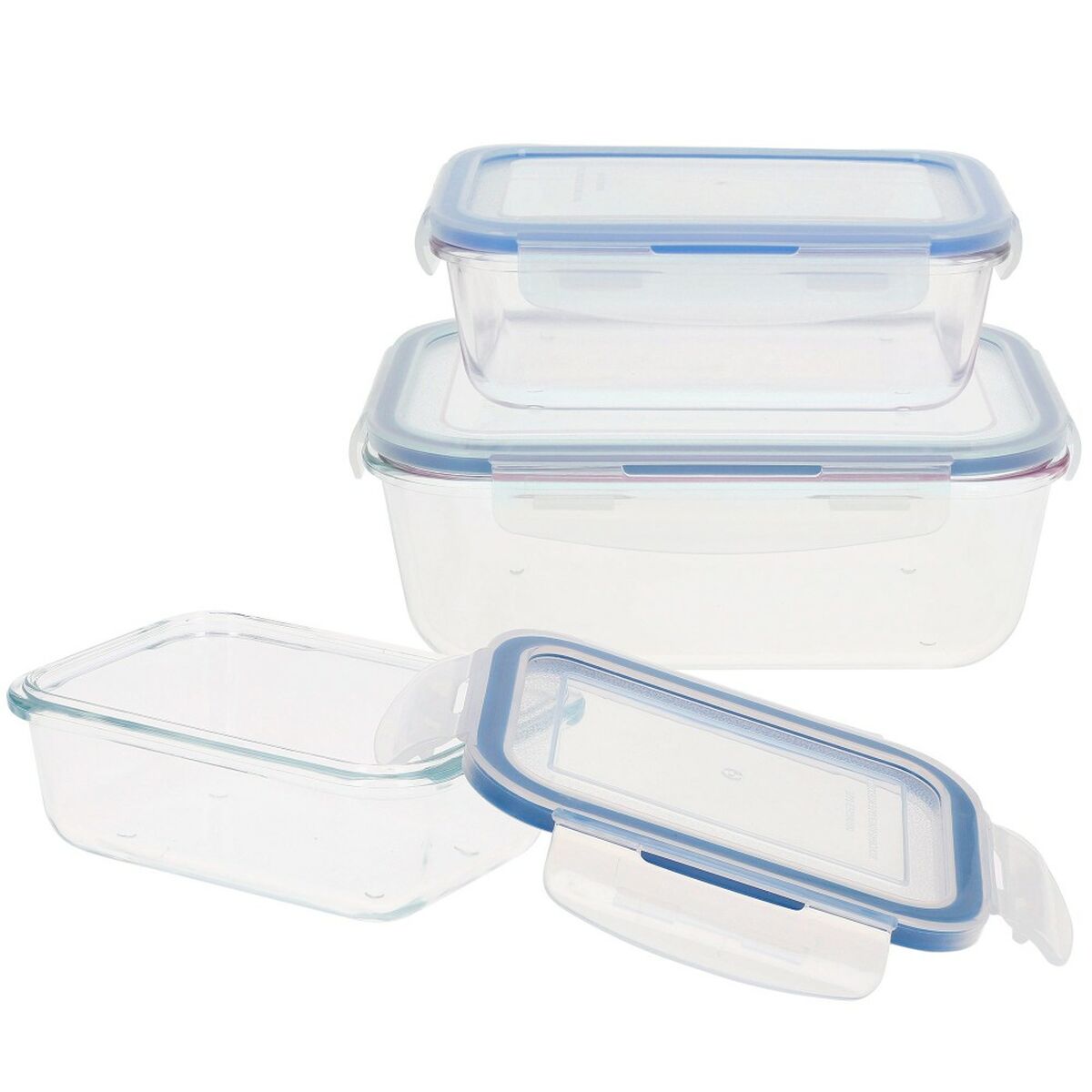 Conjunto de Recipientes de Cozinha Herméticos Empilháveis Max Home 6 Unidades 23 x 7,5 x 17,5 cm - EcoNest