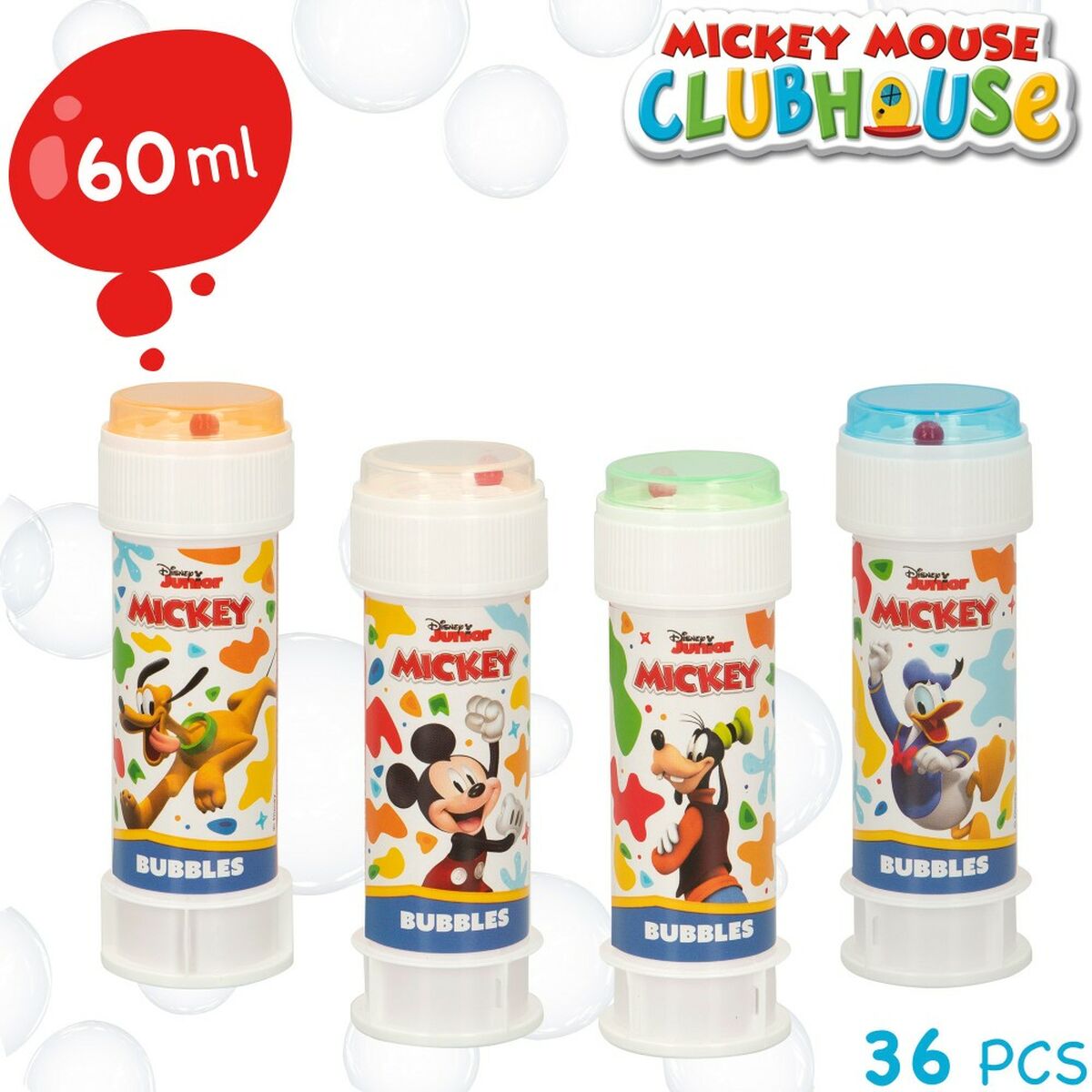 Frasco para bolas de sabão Mickey Mouse 60 ml 3,8 x 11,5 x 3,8 cm (216 Unidades) - EcoNest