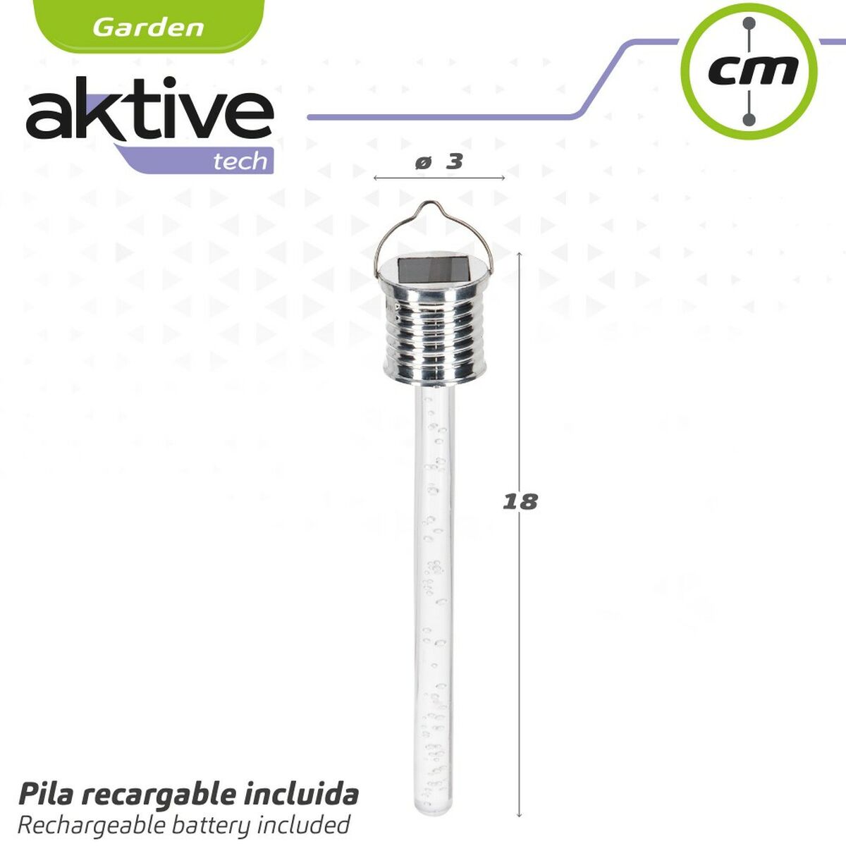 Lâmpada solar Aktive 3 x 17,5 x 3 cm (24 Unidades) - EcoNest