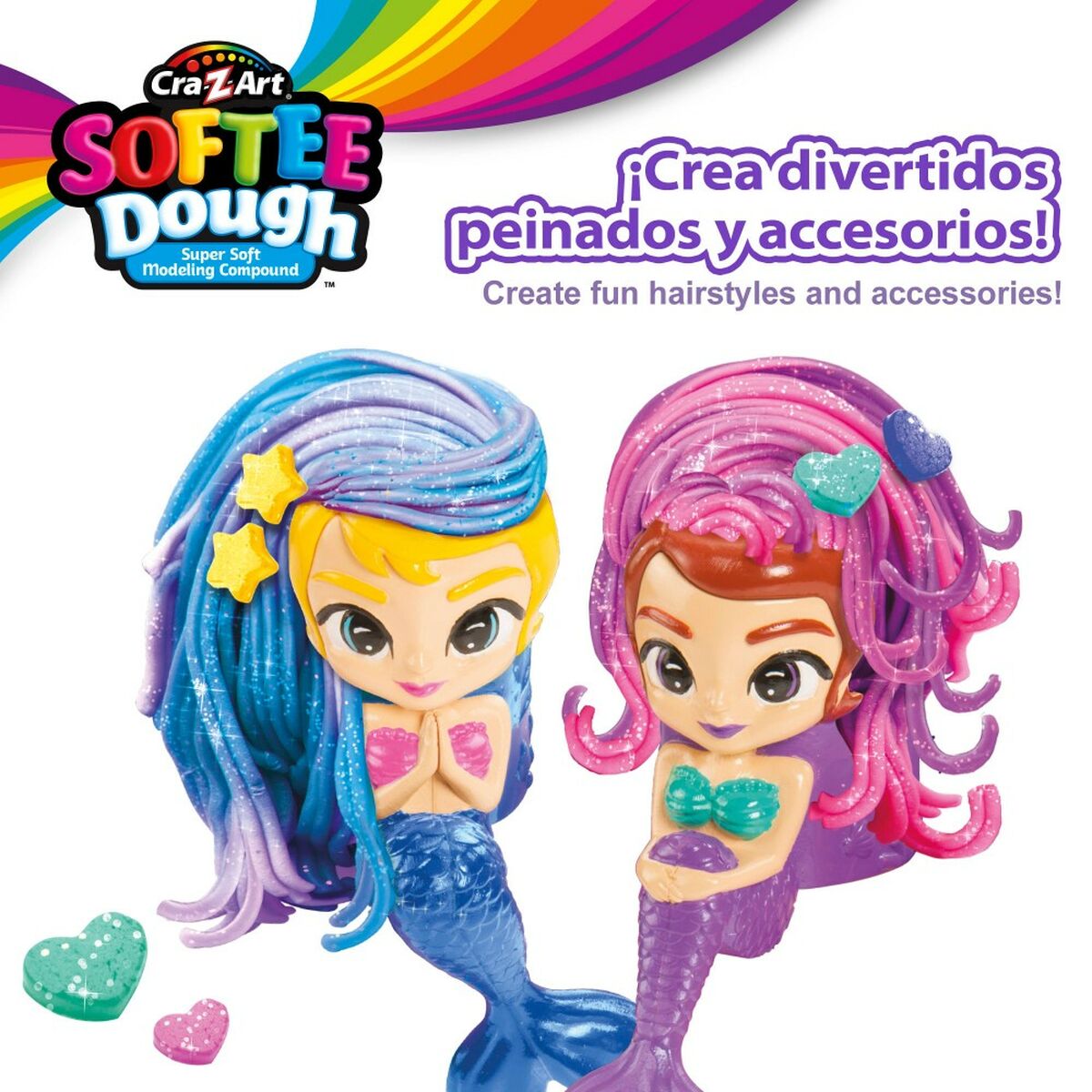 Jogo de Plasticina Cra-Z-Art Softee Dough Cabelo sirenas (4 Unidades) - EcoNest