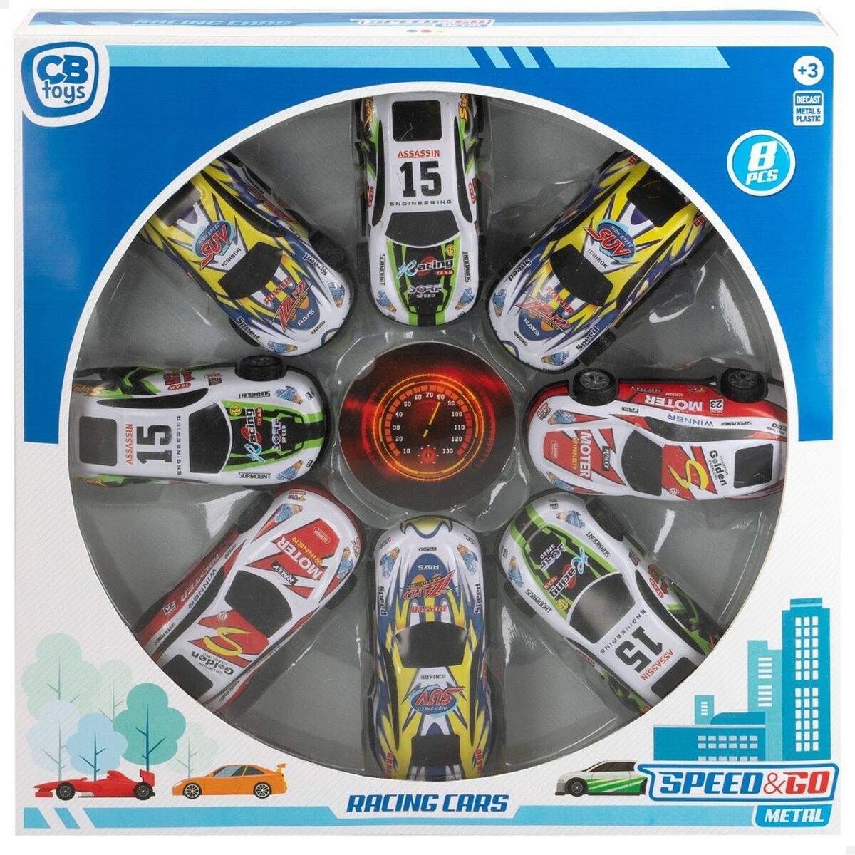 Playset de Veículos Speed & Go 8,9 x 2,7 x 4 cm (6 Unidades) - EcoNest