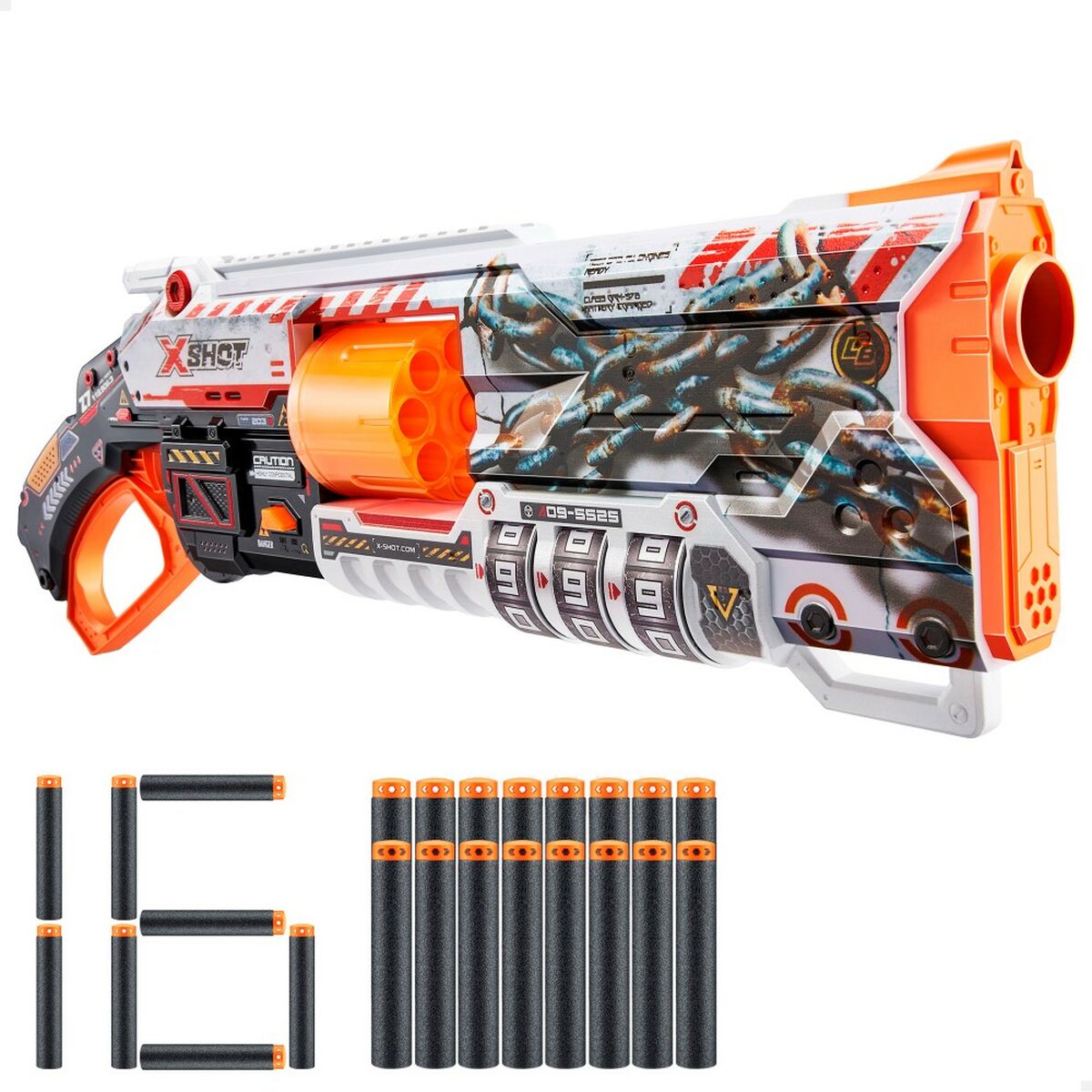 Pistola de Dardos Zuru X-Shot Skins Lock Blaster 57 x 19 x 6 cm 6 Unidades - EcoNest