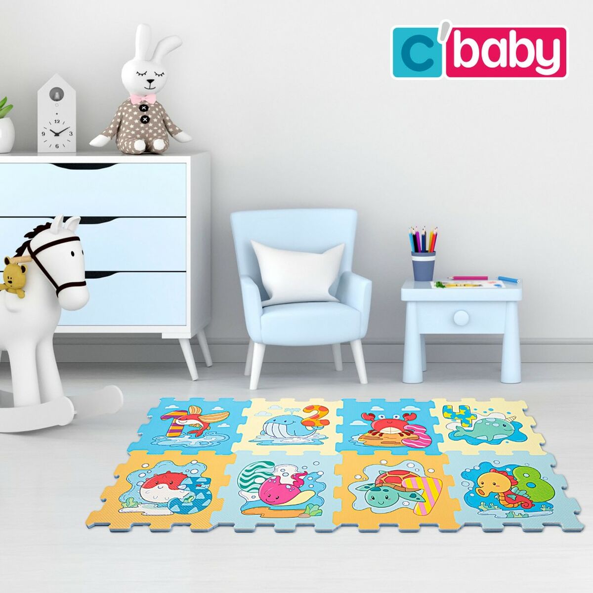 Tapete de jogos Colorbaby Marinha EVA 8 Peças (4 Unidades) - EcoNest