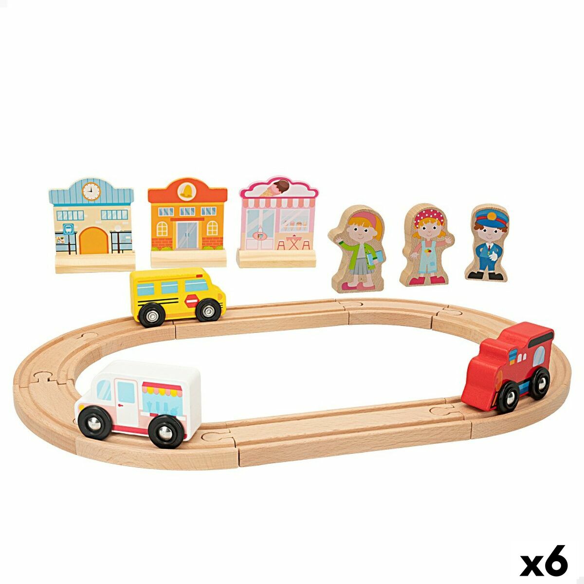 Tren com Circuito Woomax 6 Unidades 39 x 1 x 26 cm - EcoNest