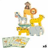 Jogo de Construção + Figuras Woomax animais 16 Peças 7 x 7 x 1,5 cm (6 Unidades) - EcoNest