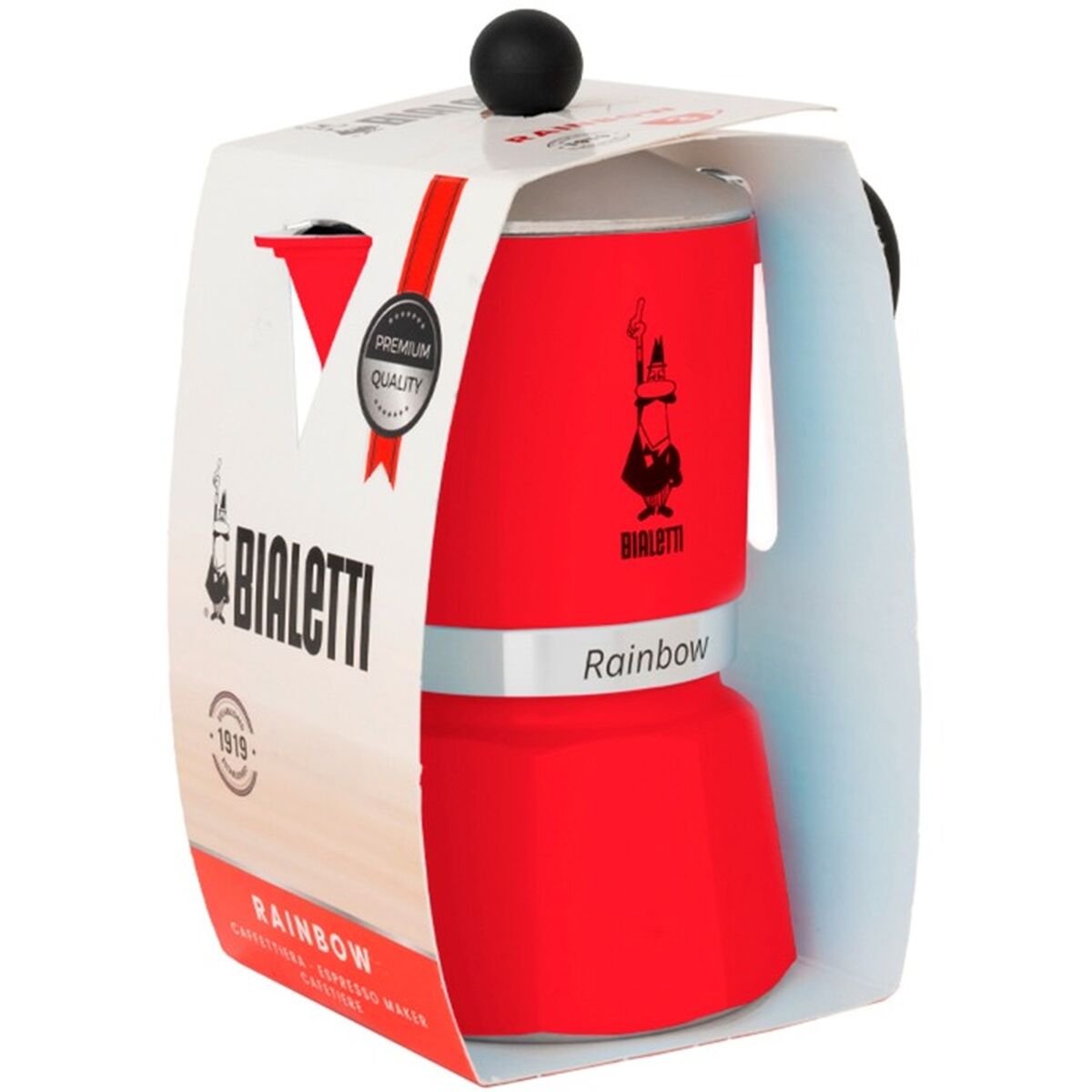 Cafeteira Italiana Bialetti Rainbow Vermelho Metal Alumínio 60 ml - EcoNest