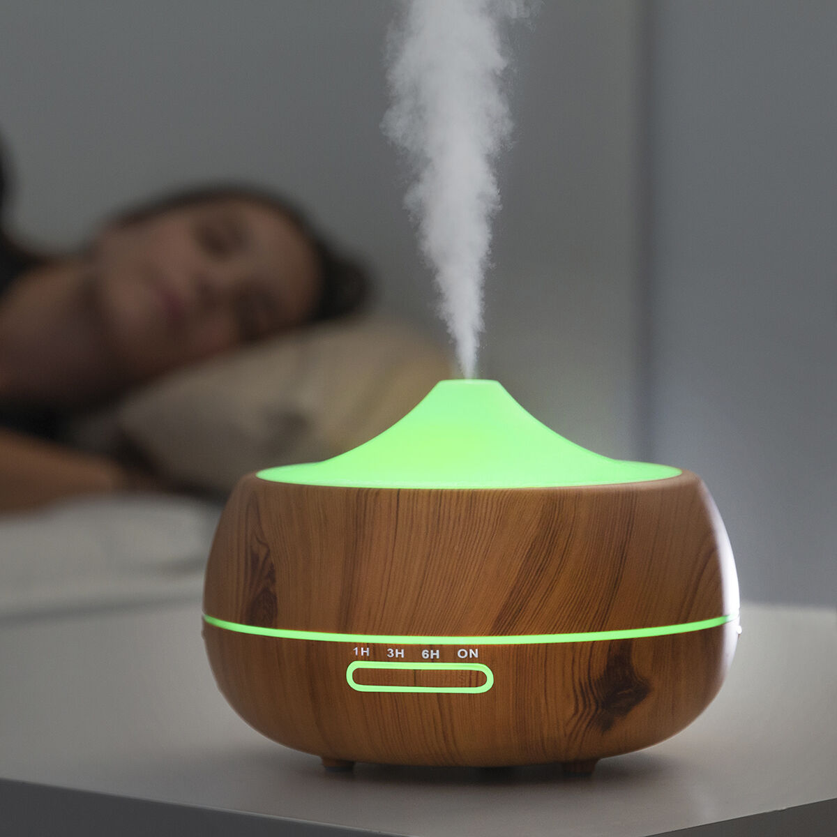 Humidificador Difusor de Aromas com LED Multicores Wooden-Effect InnovaGoods - EcoNest