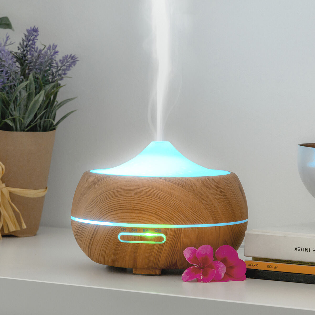 Humidificador Difusor de Aromas com LED Multicores Wooden-Effect InnovaGoods - EcoNest