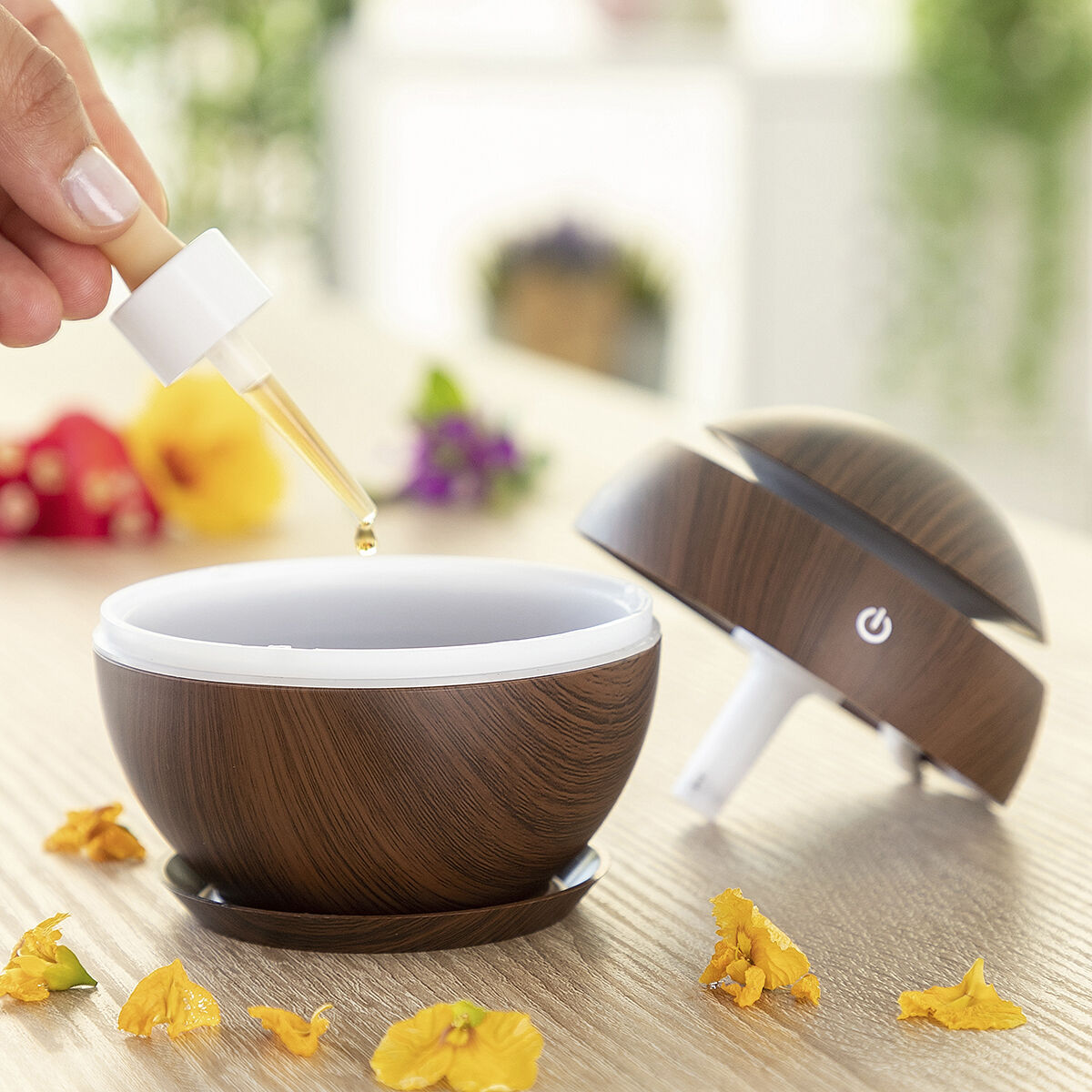 Mini-Humidificador Difusor de Aromas Dark Walnut InnovaGoods - EcoNest