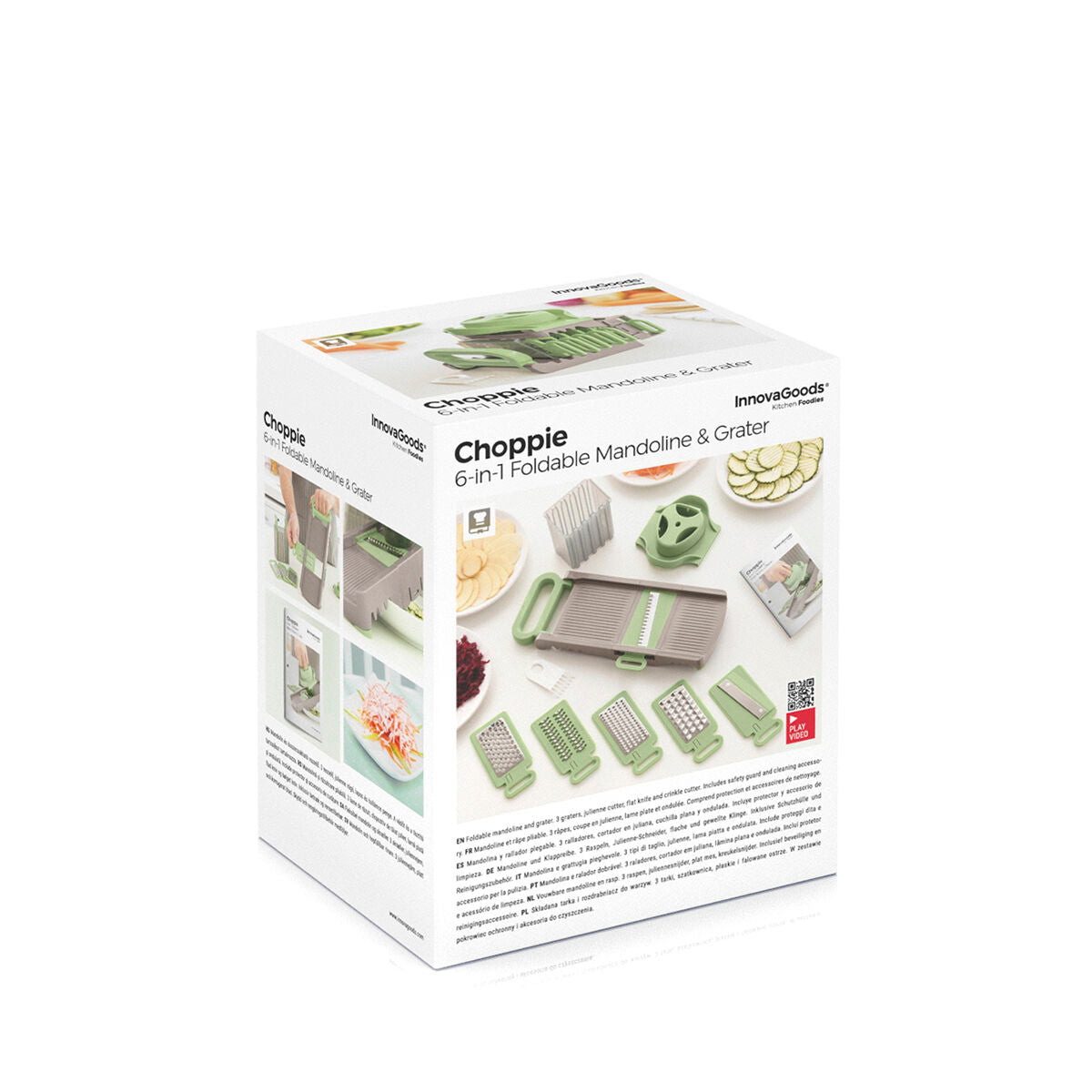 Mandolina-Ralador Dobrável 6 em 1 Choppie InnovaGoods - EcoNest