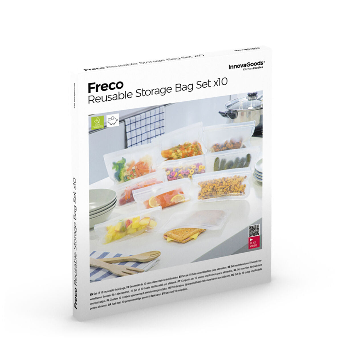 Conjunto de Sacos Reutilizáveis para Alimentos Freco InnovaGoods 10 Peças - EcoNest