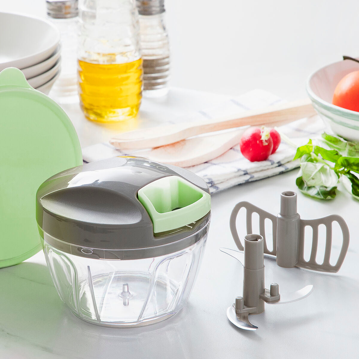 Mini picadora manual com fio Spinop InnovaGoods - EcoNest