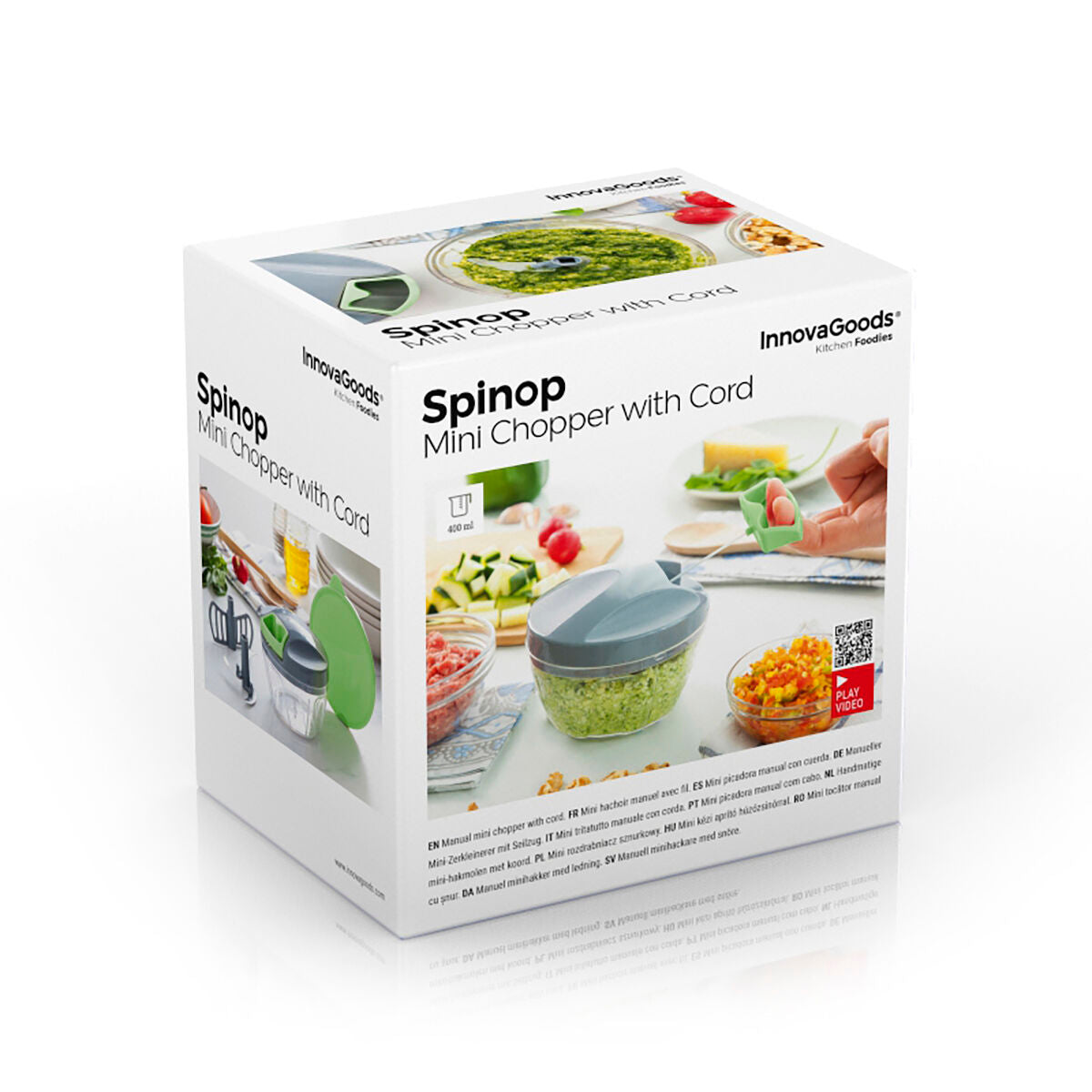 Mini picadora manual com fio Spinop InnovaGoods - EcoNest