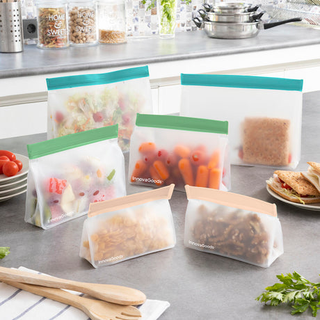 Conjunto de Sacos Reutilizáveis Herméticos Zags InnovaGoods 6 Peças - EcoNest