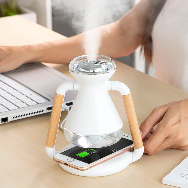 Humidificador Difusor de Aromas e Carregador Sem Fios 3 em 1 Misvolt InnovaGoods - EcoNest