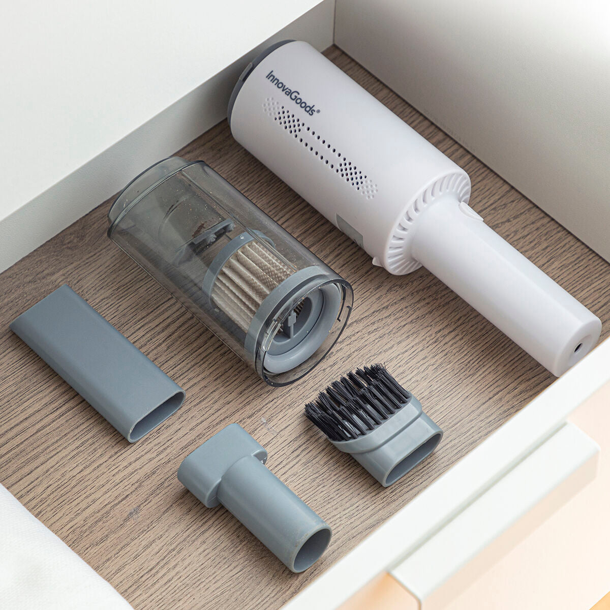 Aspirador de Mão Recarregável com 3 Acessórios Hancuum InnovaGoods - EcoNest