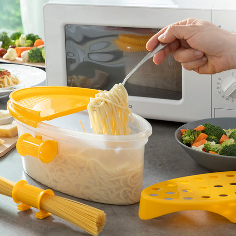 Caixa para Cozinhar Massa no Micro-ondas 4 em 1 com Acessórios e Receitas Pastrainest InnovaGoods - EcoNest