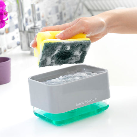Dispensador de detergente 2 em 1 para lava-louça Pushoap InnovaGoods - EcoNest