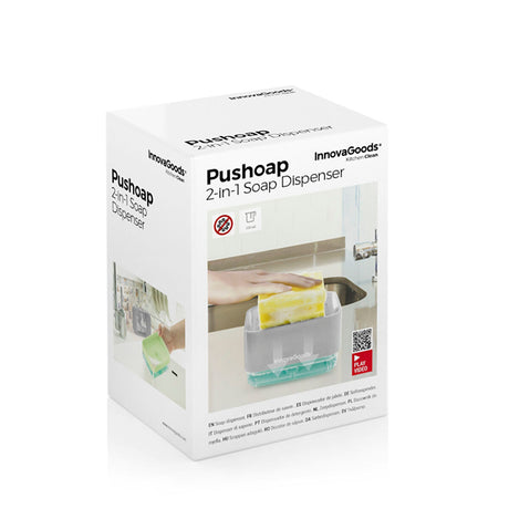 Dispensador de detergente 2 em 1 para lava-louça Pushoap InnovaGoods - EcoNest