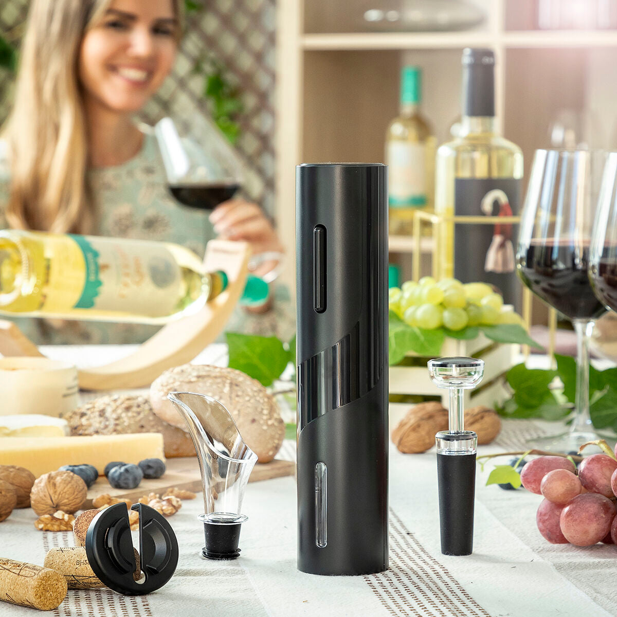 Saca-rolhas Elétrico com Acessórios para Vinho Corking InnovaGoods - EcoNest