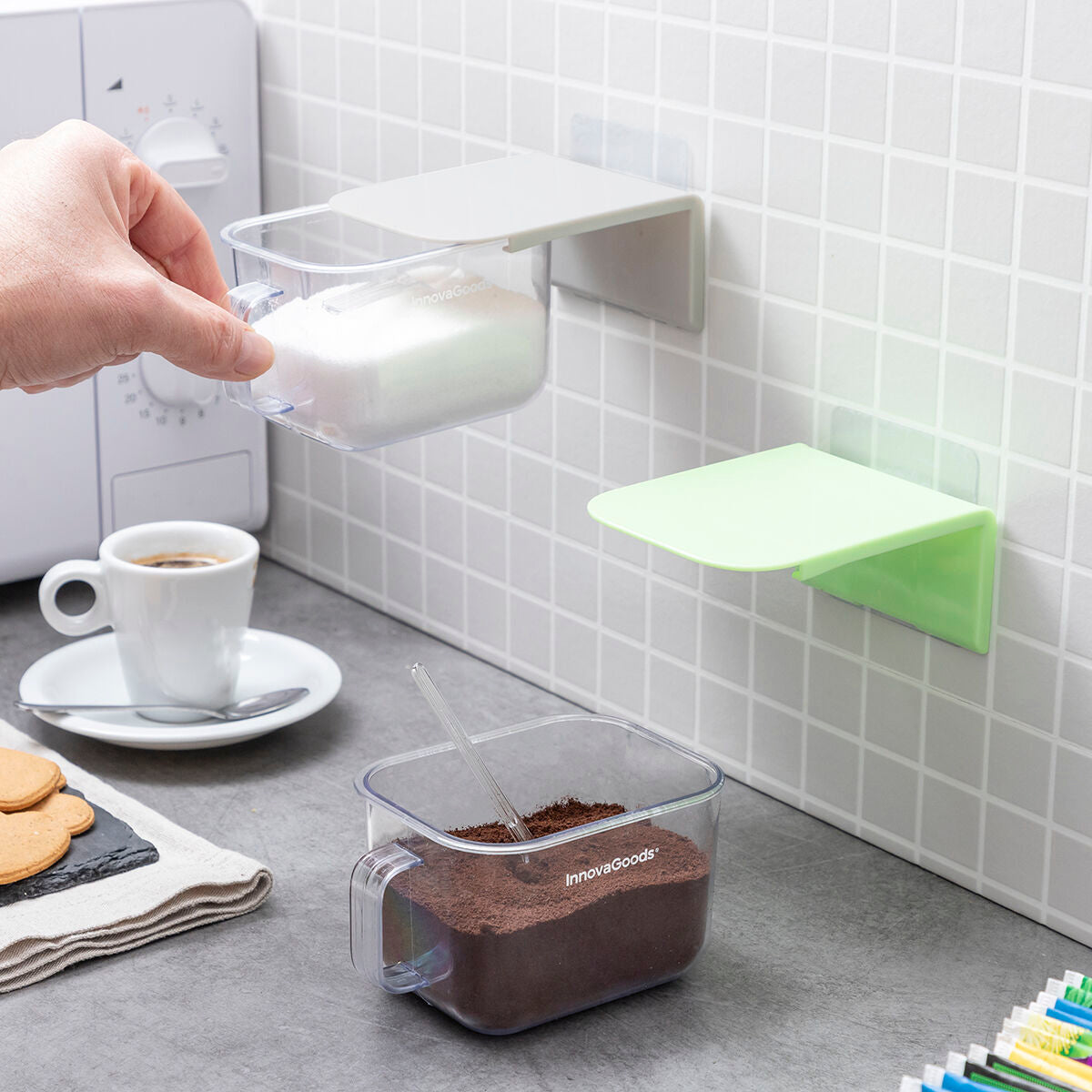 Recipientes de Cozinha Adesivos e Amovíveis Handstore InnovaGoods Pack de 2 uds - EcoNest